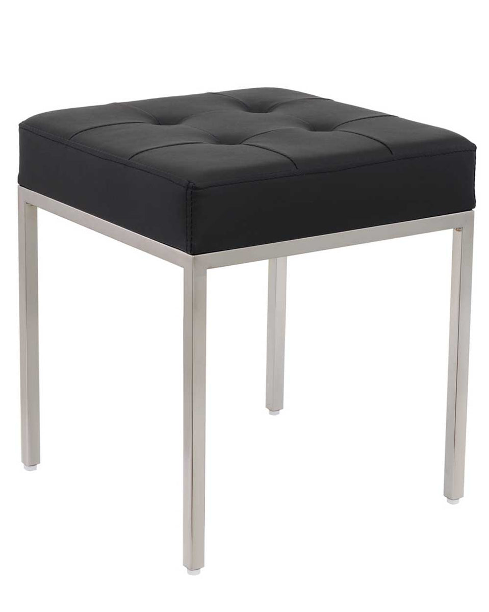 Black Dressing table Stool With Chrome Legs Sue Ryder