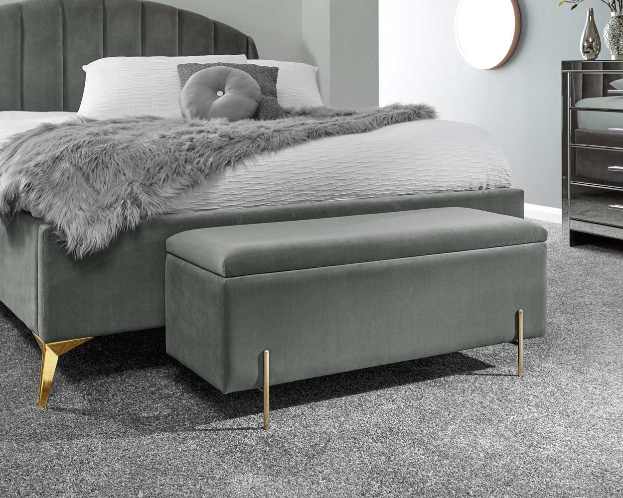 Mystica Ottoman Storage Bench Grey