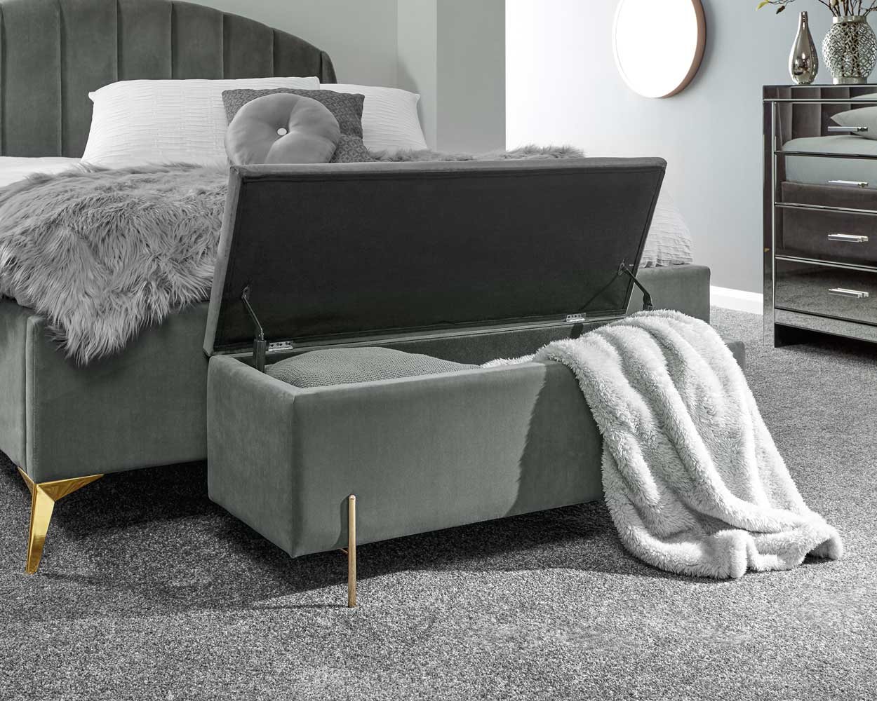 Mystica Ottoman Storage Bench Grey