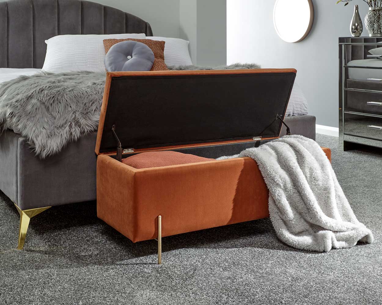 Mystica Ottoman Storage Bench Russet