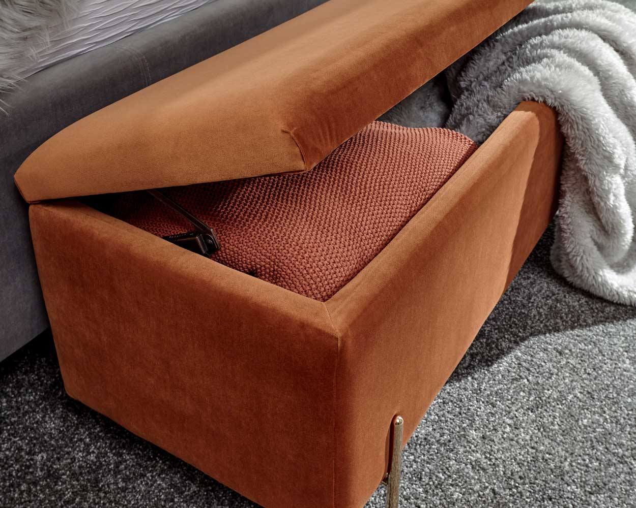 Mystica Ottoman Storage Bench Russet