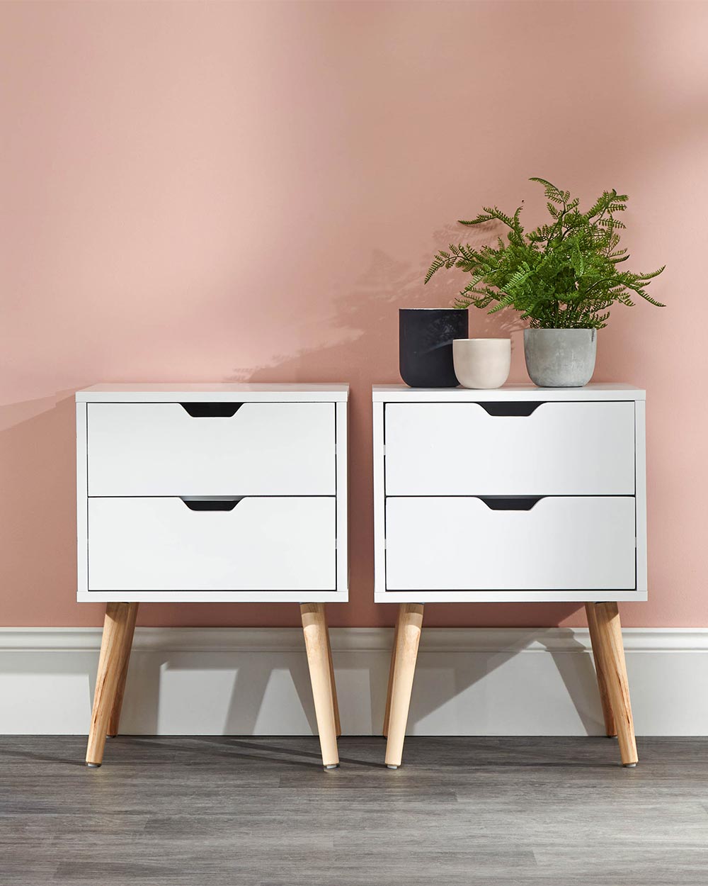 Nyborg Pair Of 2 Drawer Bedsides White