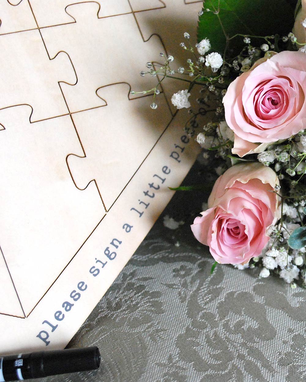 Wedding Guest Book Large Heart Jigsaw Puzzle