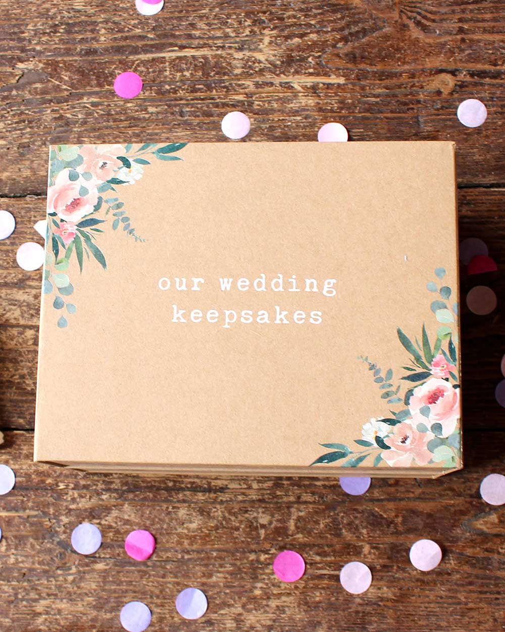 Wedding Keepsake Box 2 Drawer, Floral