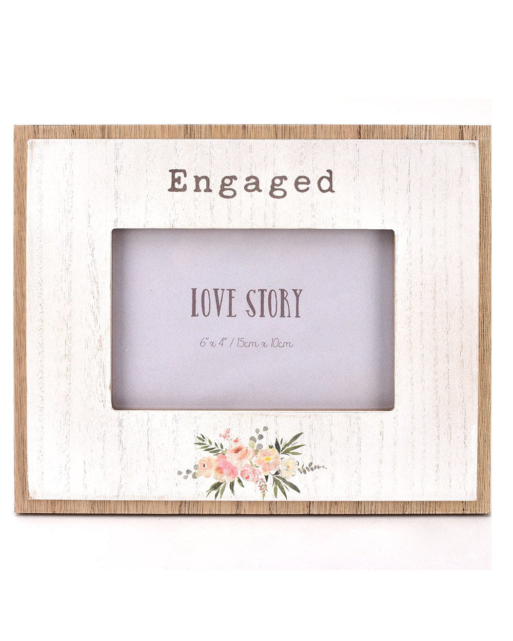 Engagement Gift Wooden Photo Frame 6" X 4"