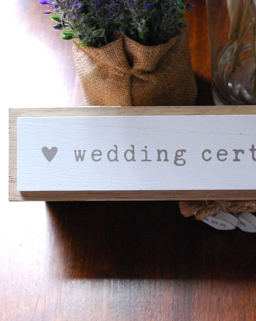Wedding Certificate Holder Wooden, Natural
