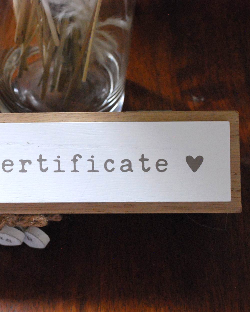 Wedding Certificate Holder Wooden, Natural
