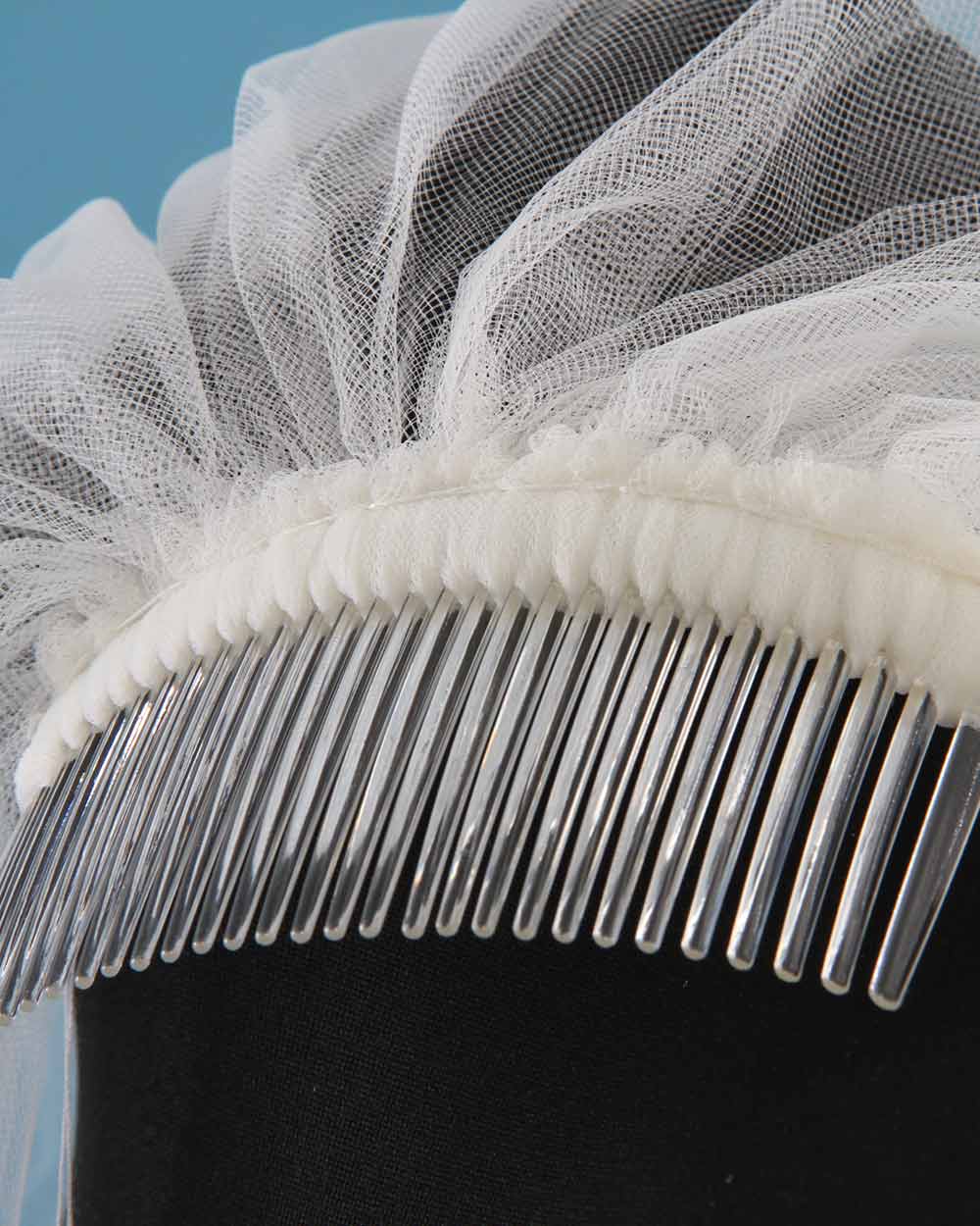 New 2 tier white, light ivory, ivory beaded wedding veil with transparent comb, beaded bridal veil with transparent comb 2024