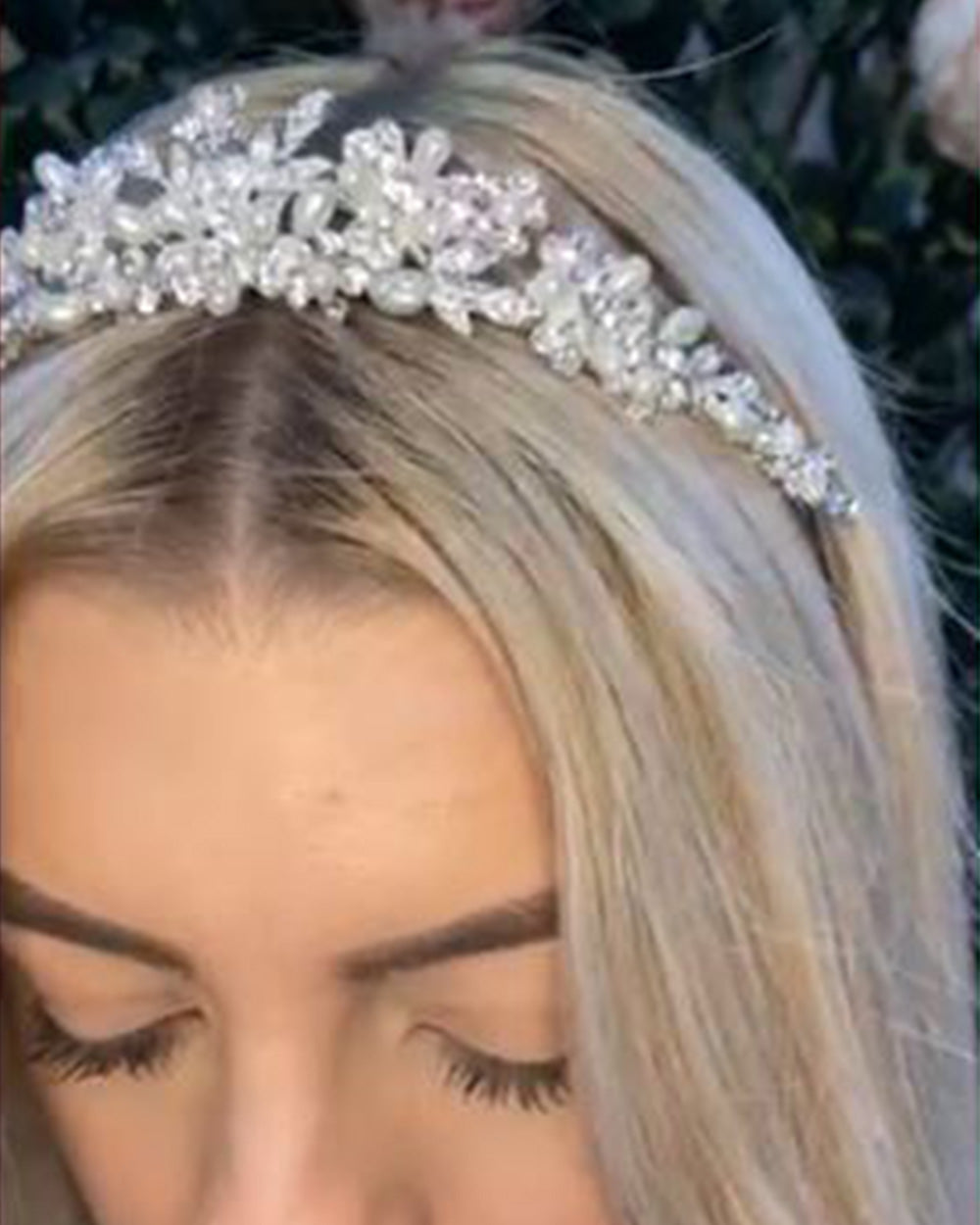 Wedding Tiara Floral With Diamantes, Pearls