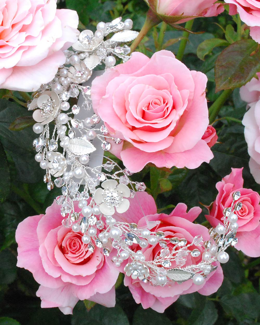 Wedding Hair Vine Floral Diamante Pearl