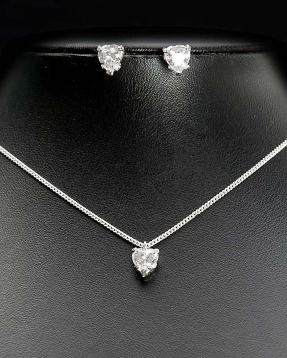 Wedding Jewellery Set Diamante Hearts