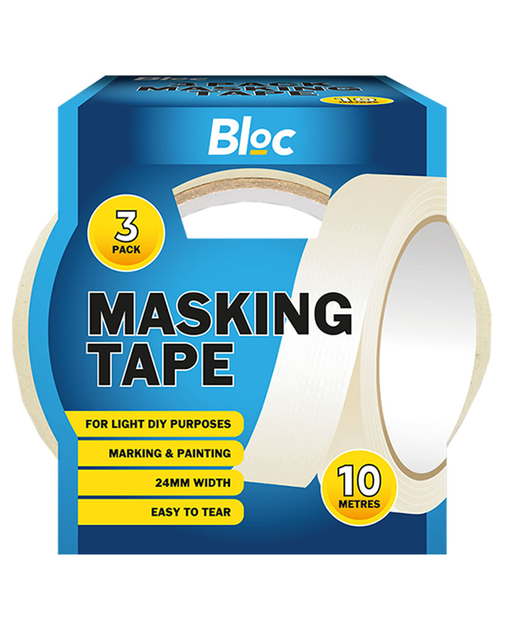 masking tape 3 pack. white background.