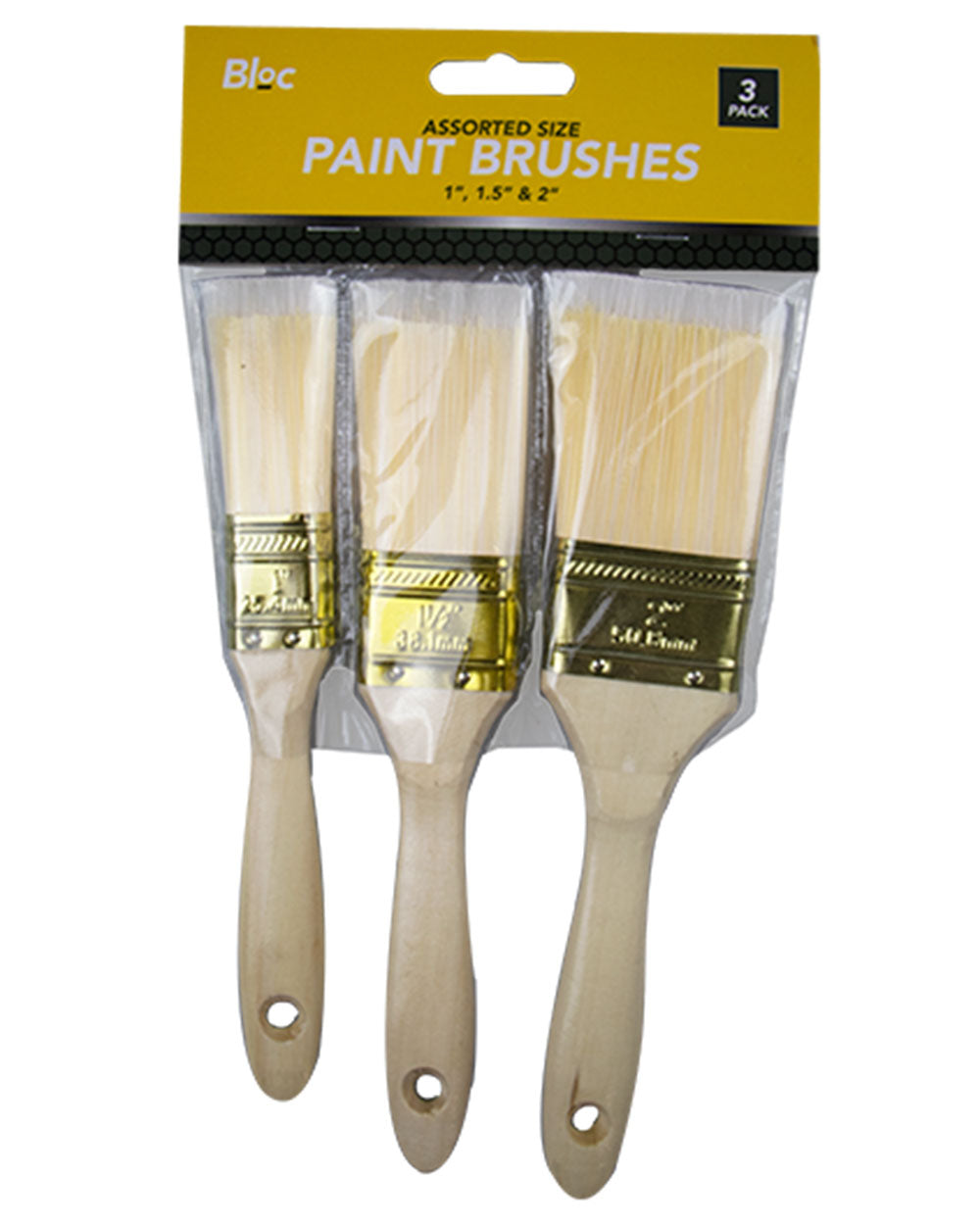 paint brush set pack of 3 in packaging on a white background