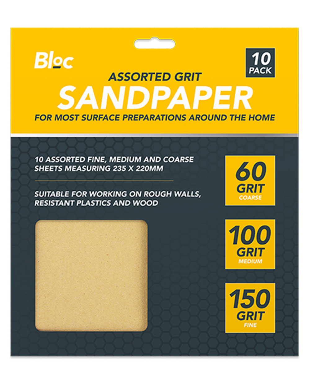 Assorted Sandpaper Set Grit 10 Pack