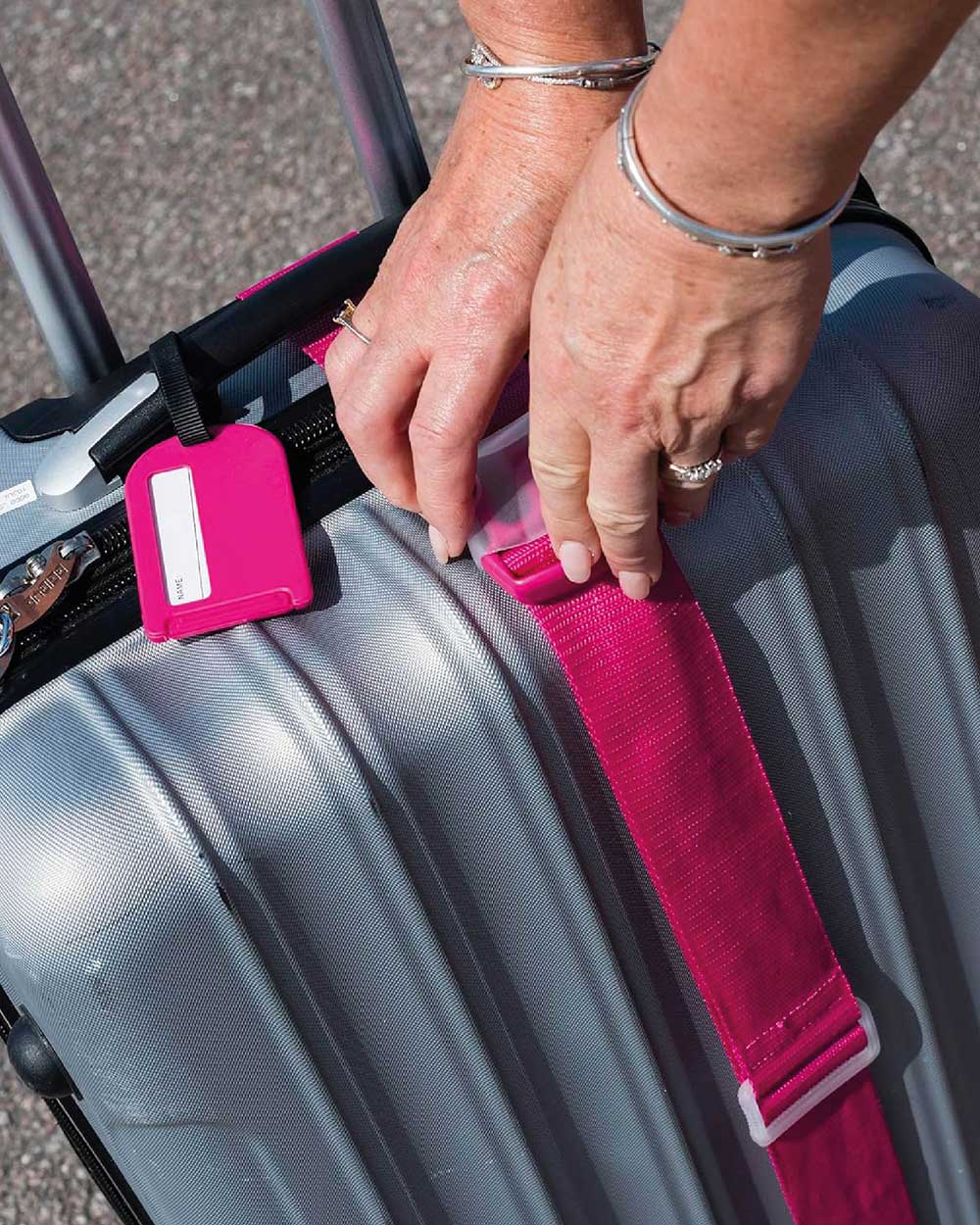 Luggage Strap Adjustable Belt Suitcase Pink lifestyle image