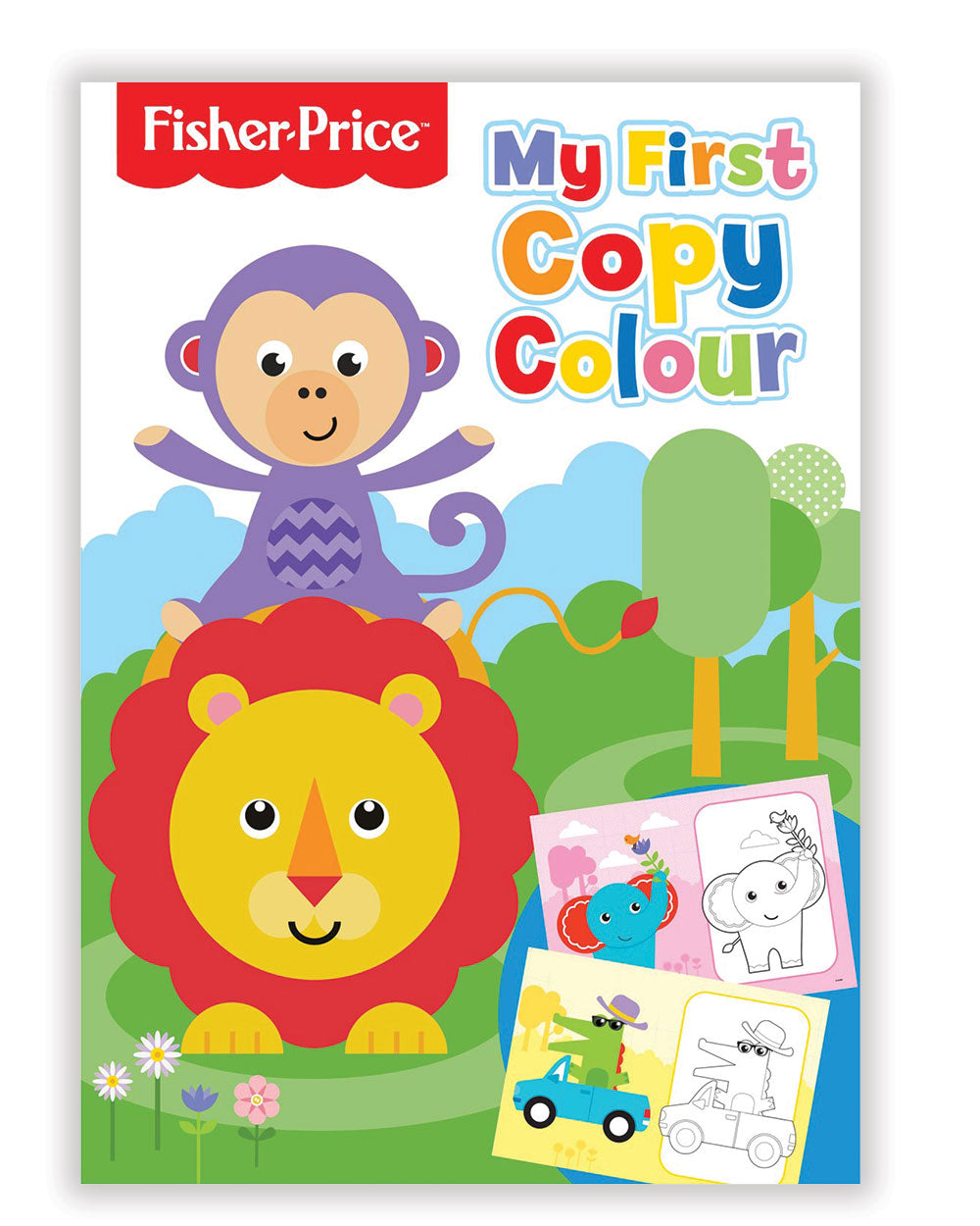 Fisher Price my first copy colour book colouring book children kids activity front cover on a white plain background