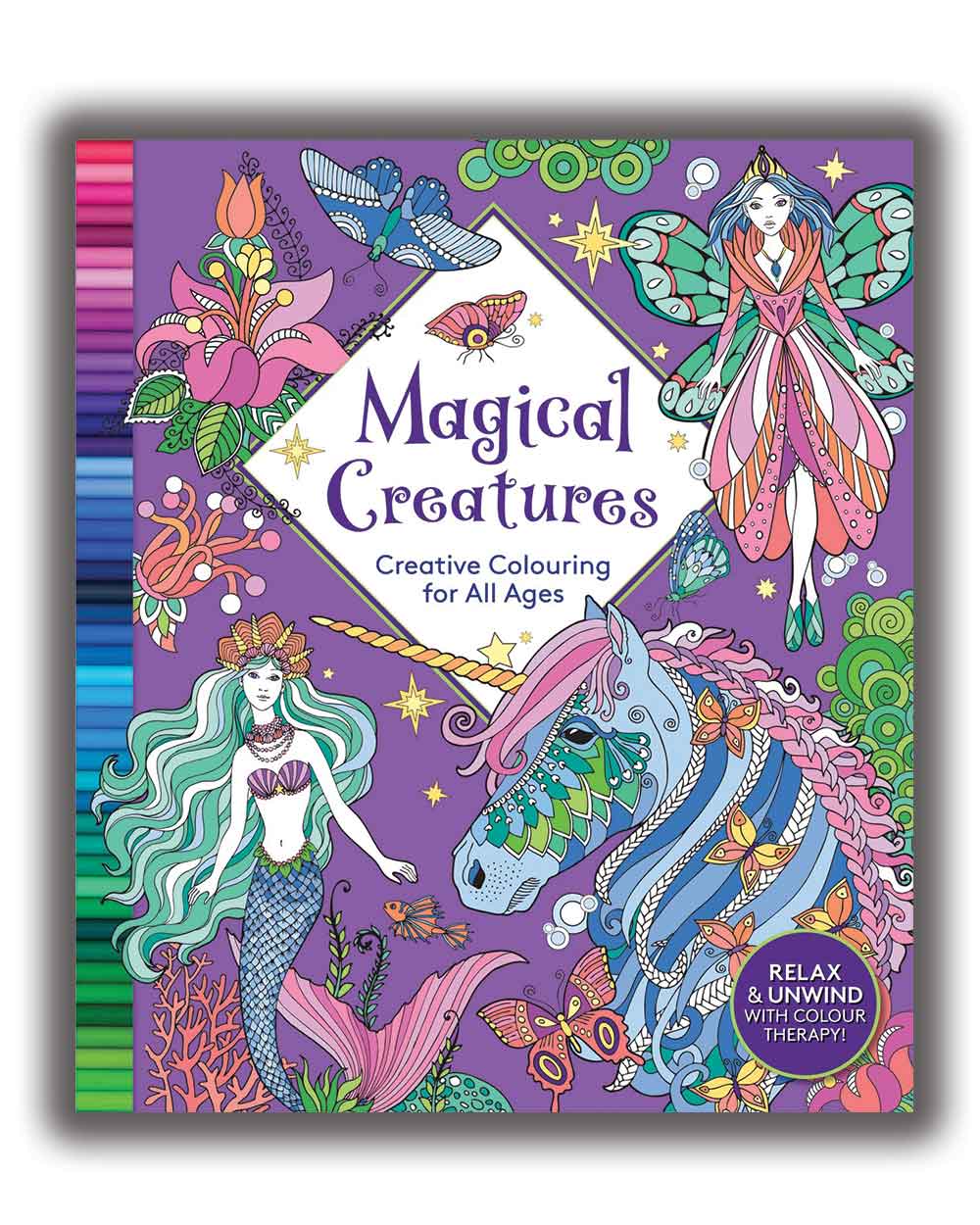 magical creatures colouring book all ages front cover