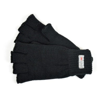 Men's Fingerless Thermal Gloves 3M Thinsulate Black