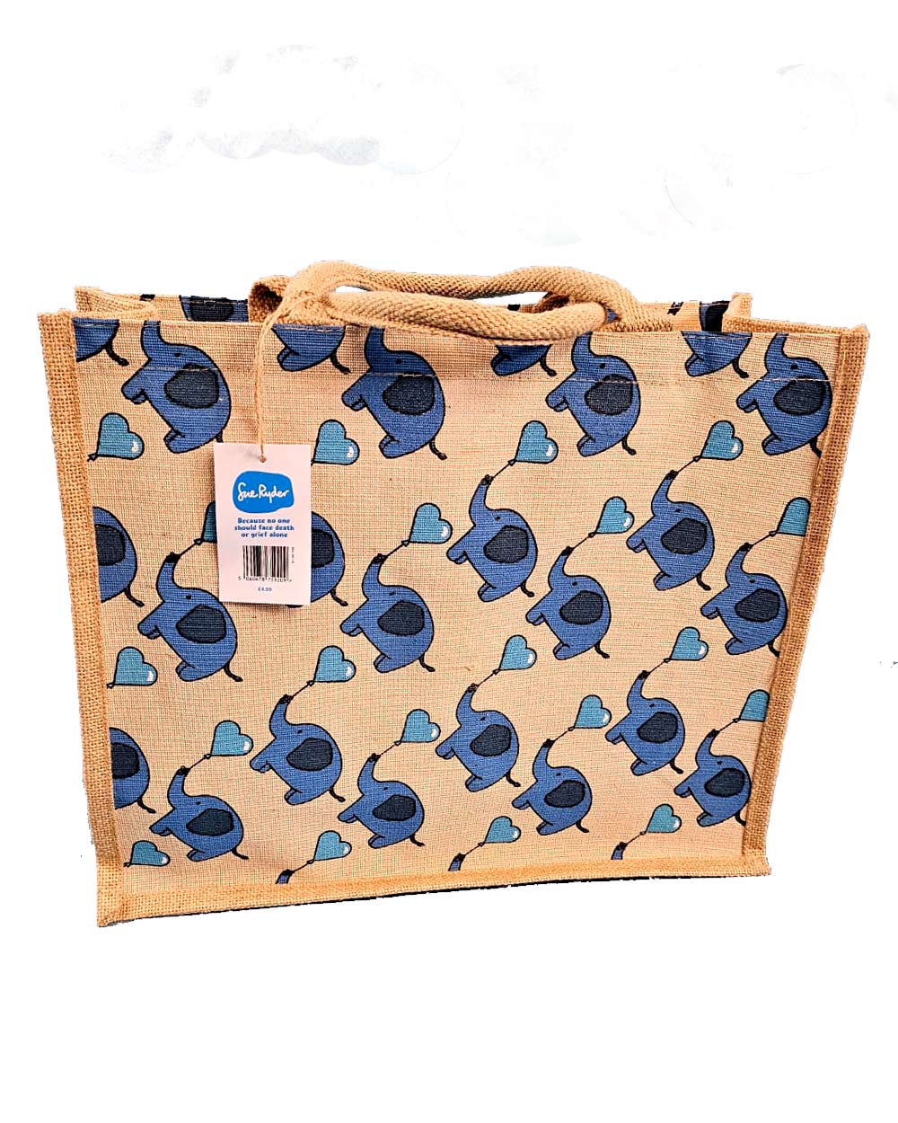 Elephant Heart Jute Shopping Bag For Life 100% Biodegradable