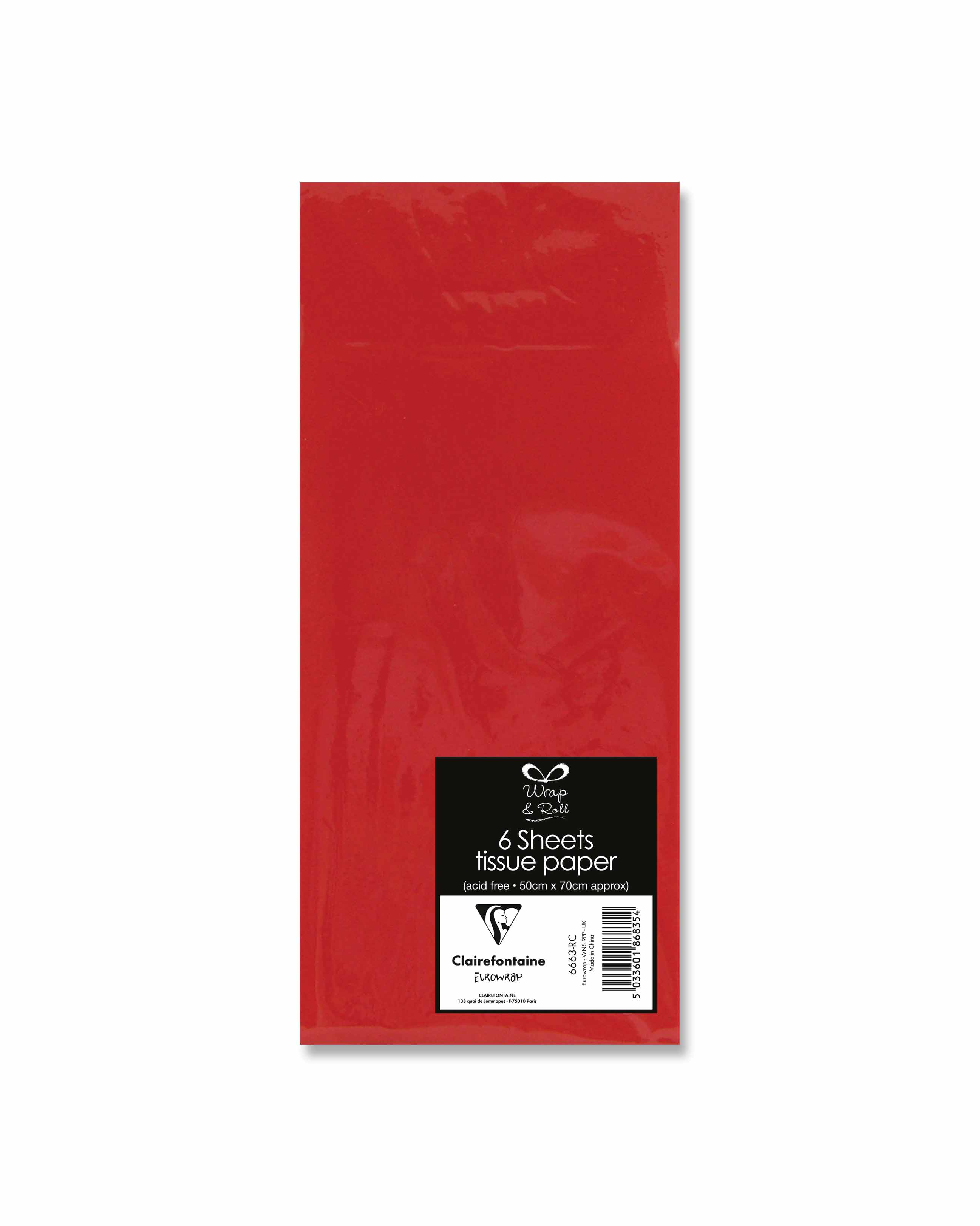 Christmas Gift Wrap Red Tissue Paper 6 Sheets
