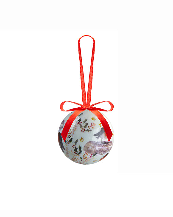 12PC Christmas Bauble Set Gift Boxed Red Robin