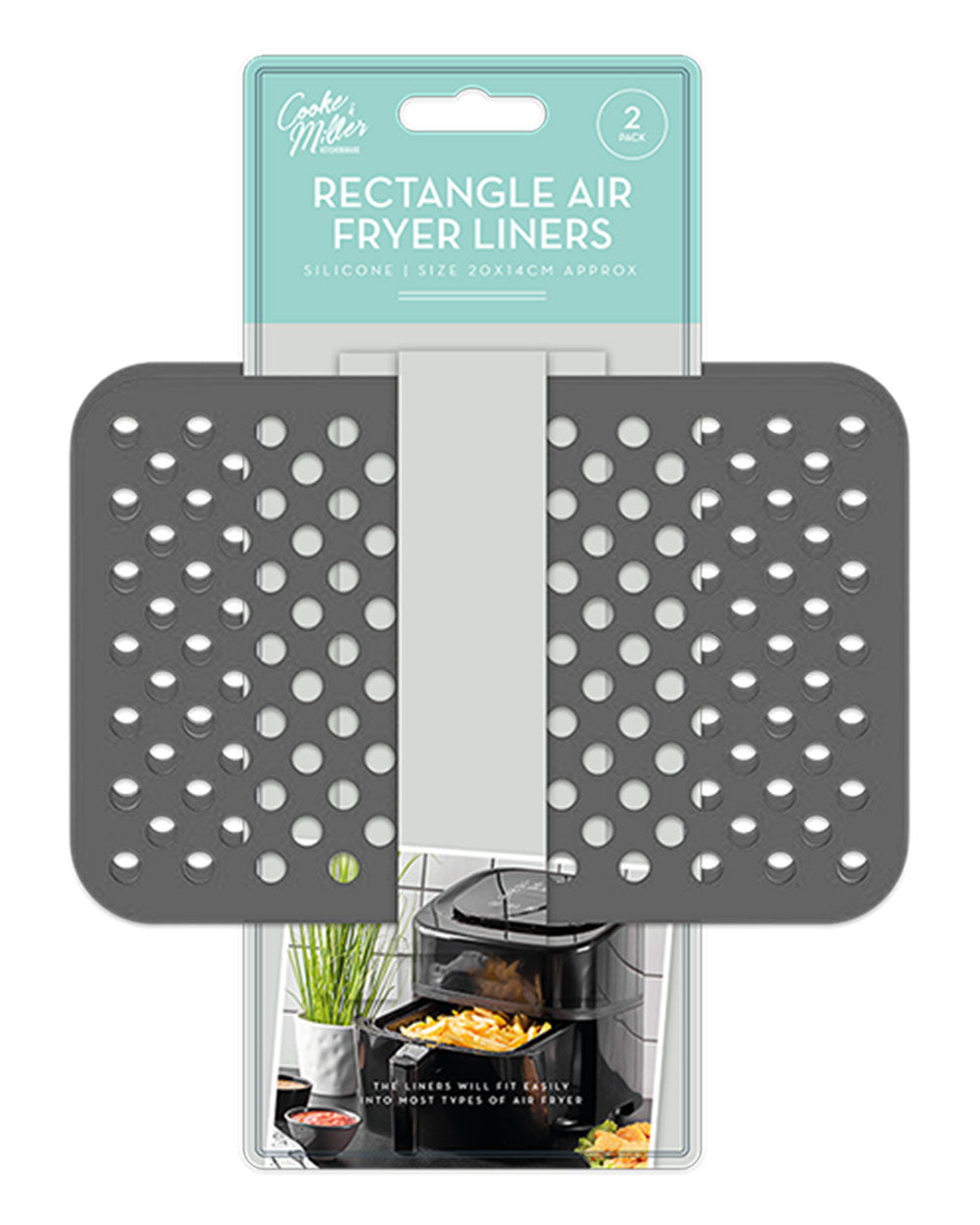 Rectangle Air Fryer Liner Non Stick Silicone Reusable 2 Pack