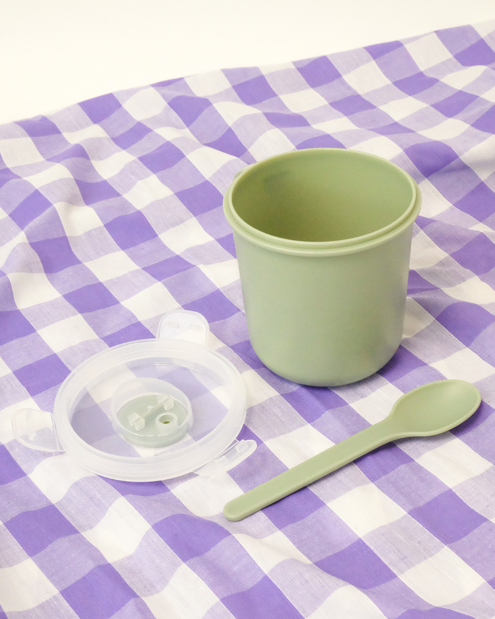Microwavable Soup Mug With Spoon Sage