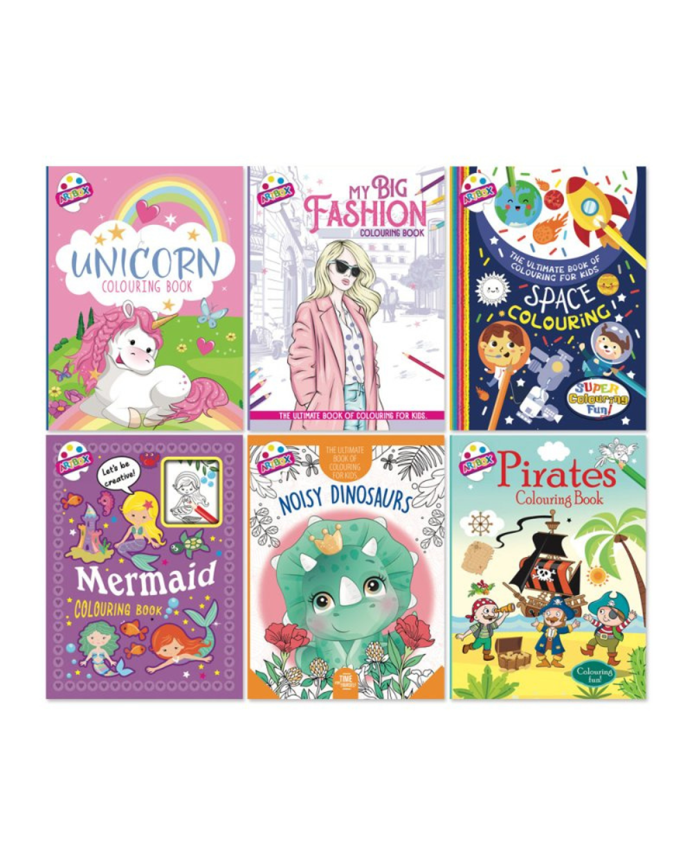 Kids Assorted Colouring Books 6 Pack