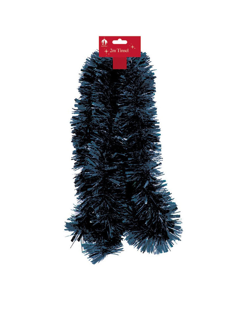 Chunky Christmas Tinsel Navy Blue 2m