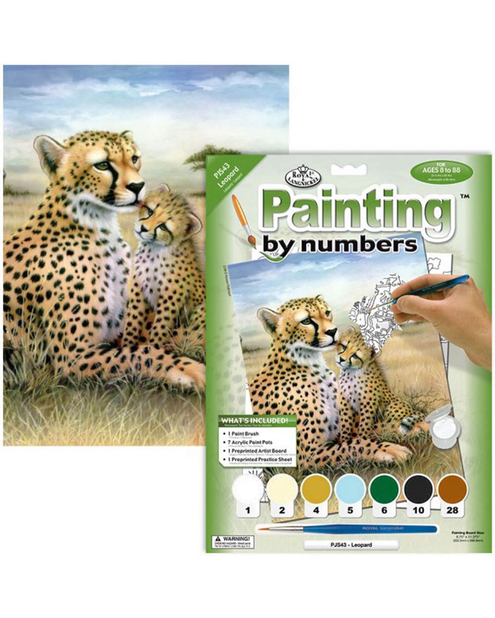 Painting By Numbers Kit Leopard And Cub Age 8+