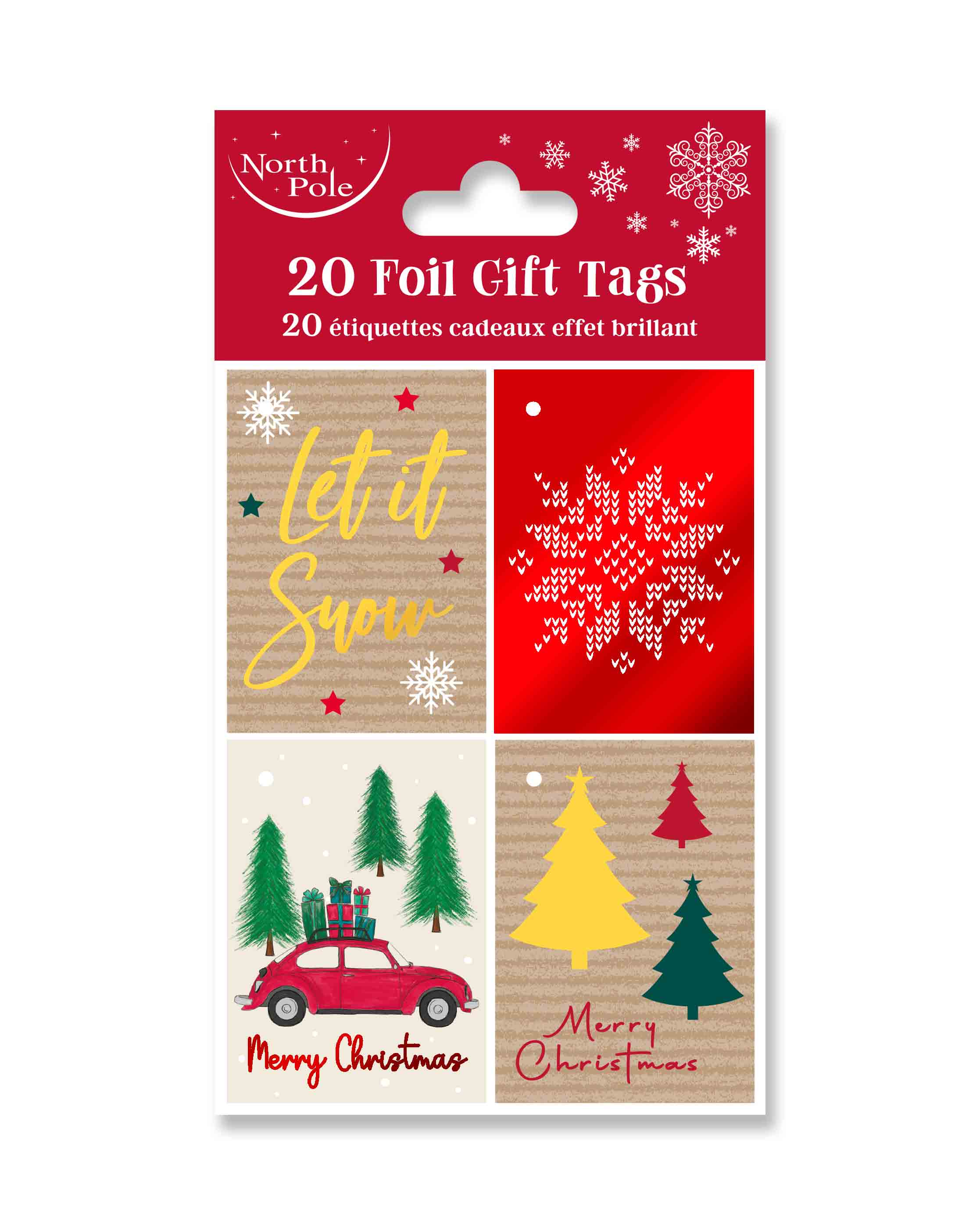 Christmas Gift Tags Foil 20 Pack