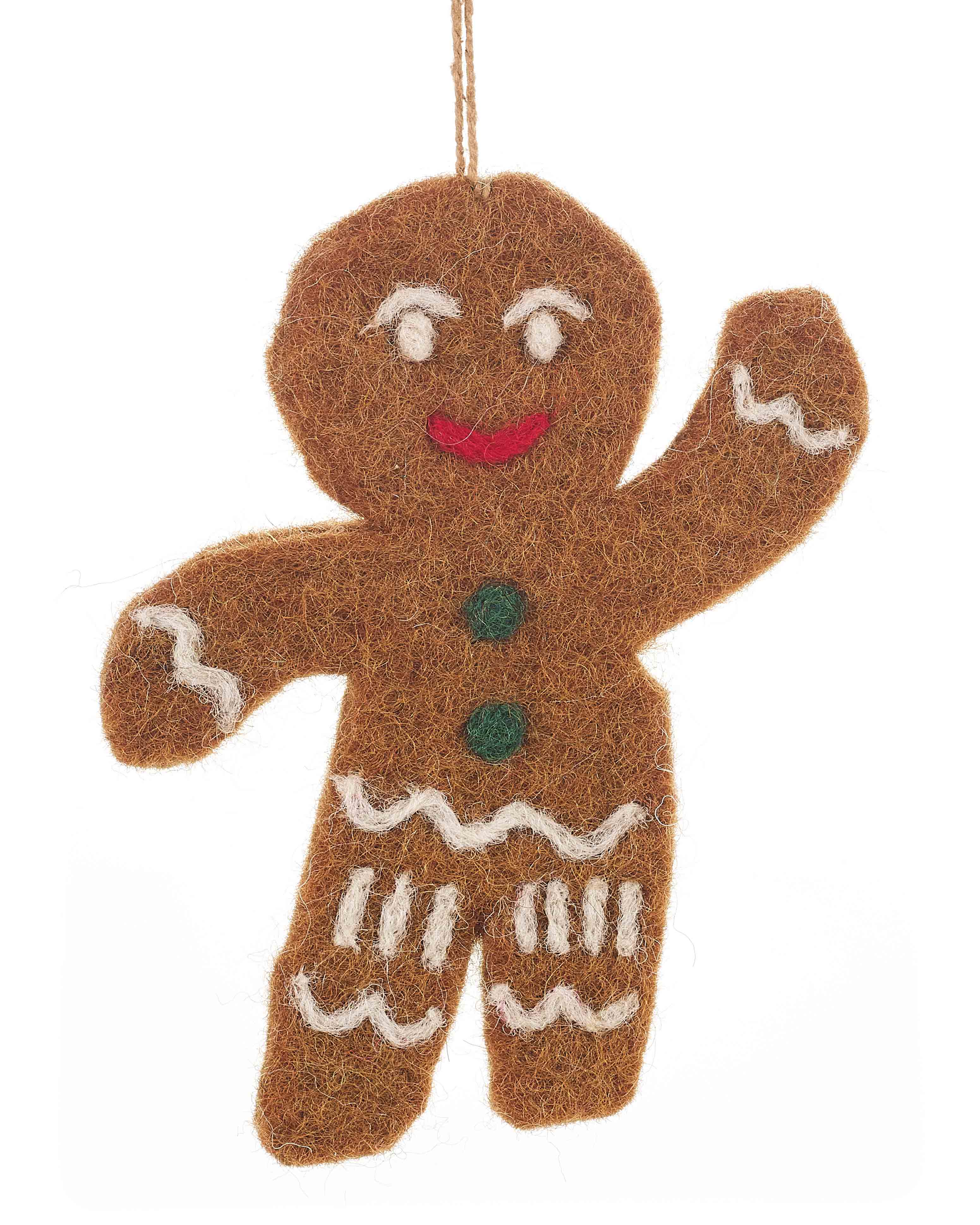 Christmas Tree Decoration Handmade Felt Jolly Gingerbread Man