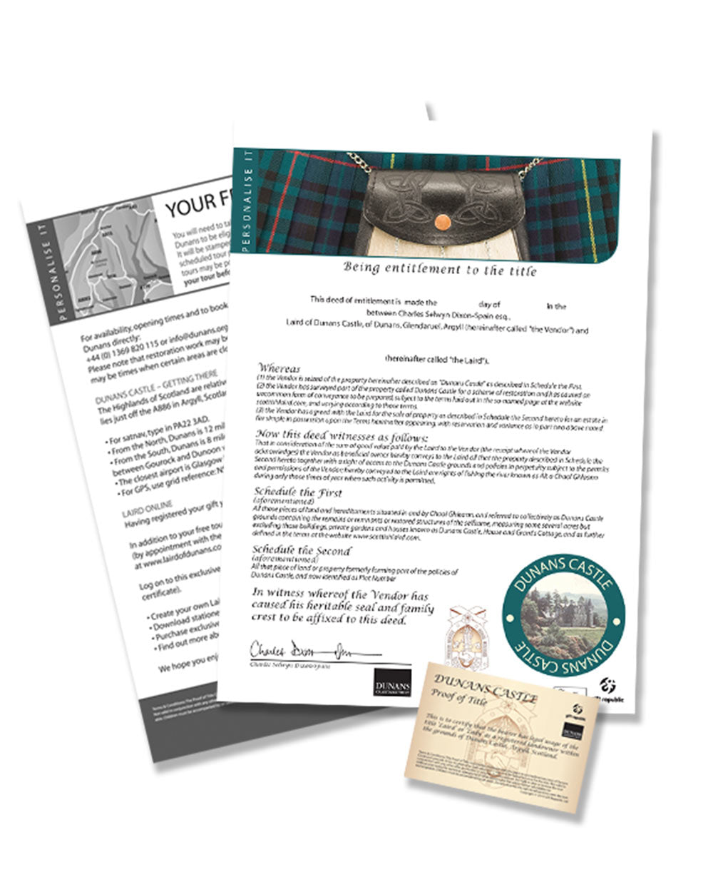 Become a Laird or Lady Personalised Certificate Gift