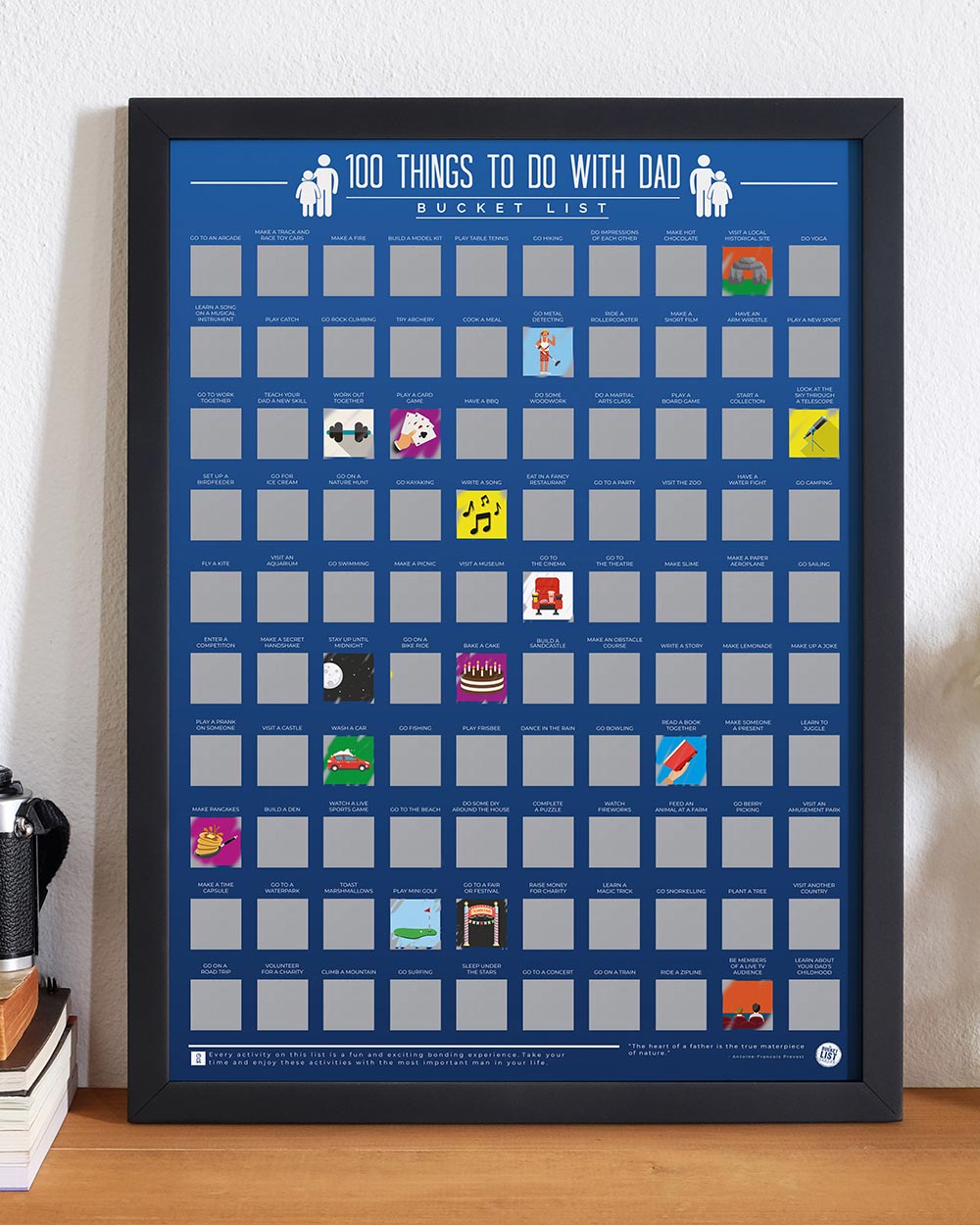 100 Things To Do With Dad Bucket List Scratch Off Poster