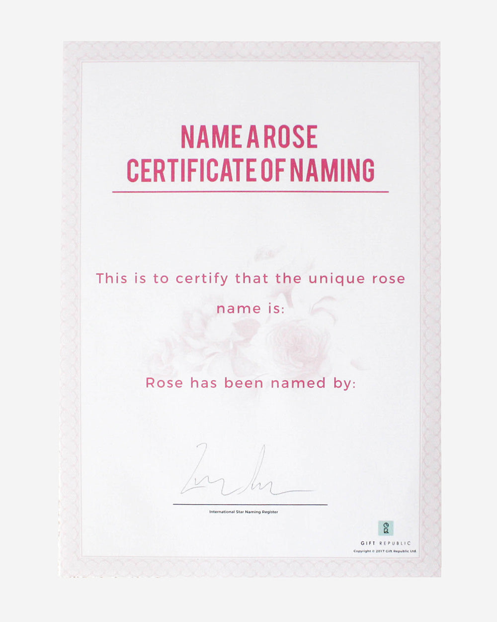 Name A Rose Gift Tin Personalise
