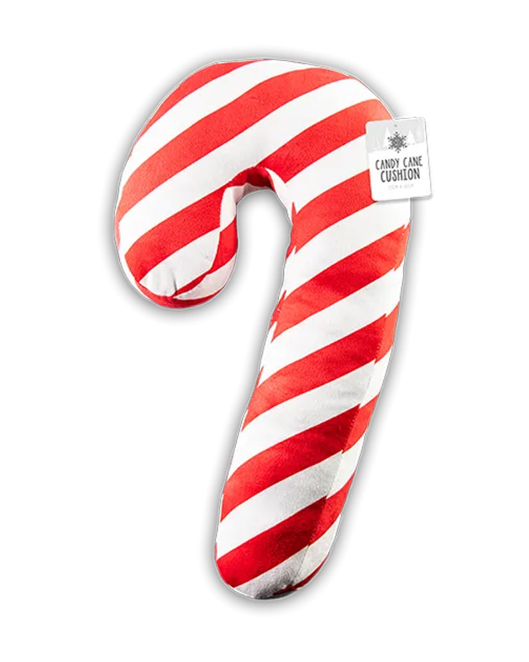Christmas Candy Cane Shaped Cushion Red White 22cm