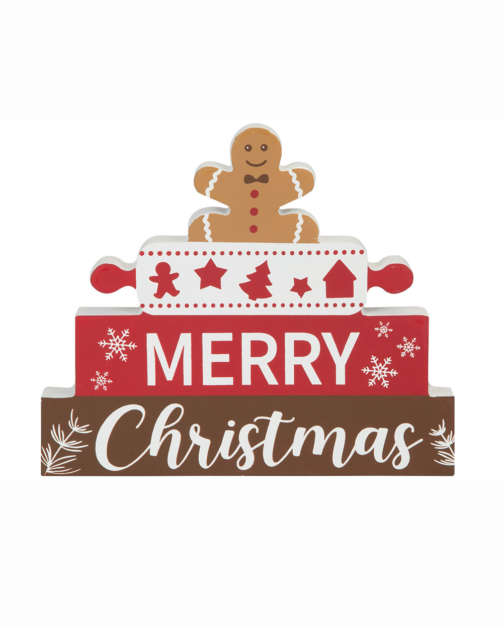 Merry Christmas Gingerbread Sign Standing Decoration 