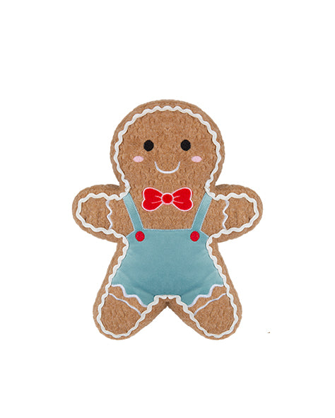 Christmas Door Stop Gingerbread with Blue Dungarees 27cm