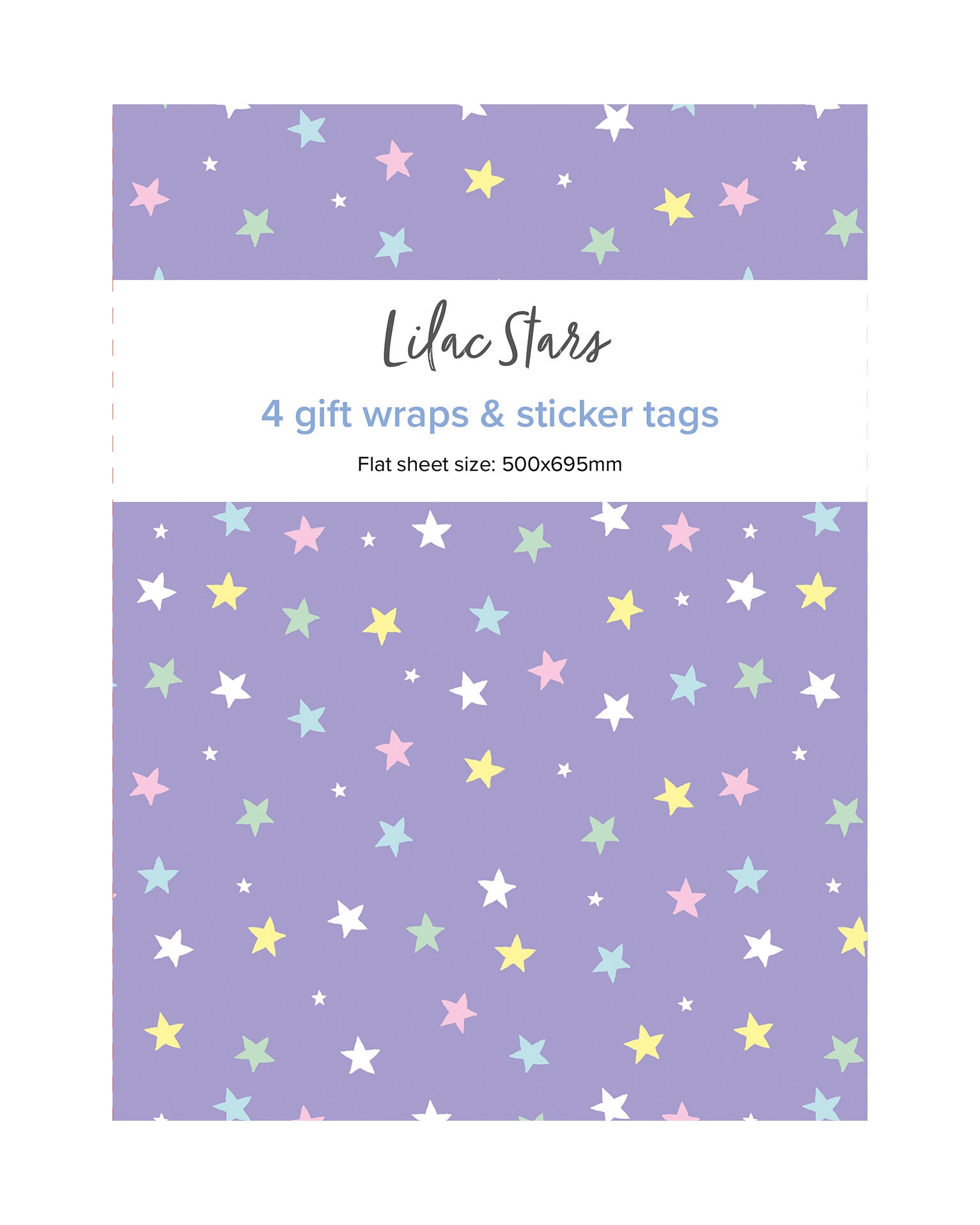 Gift Wrapping Paper Lilac Stars