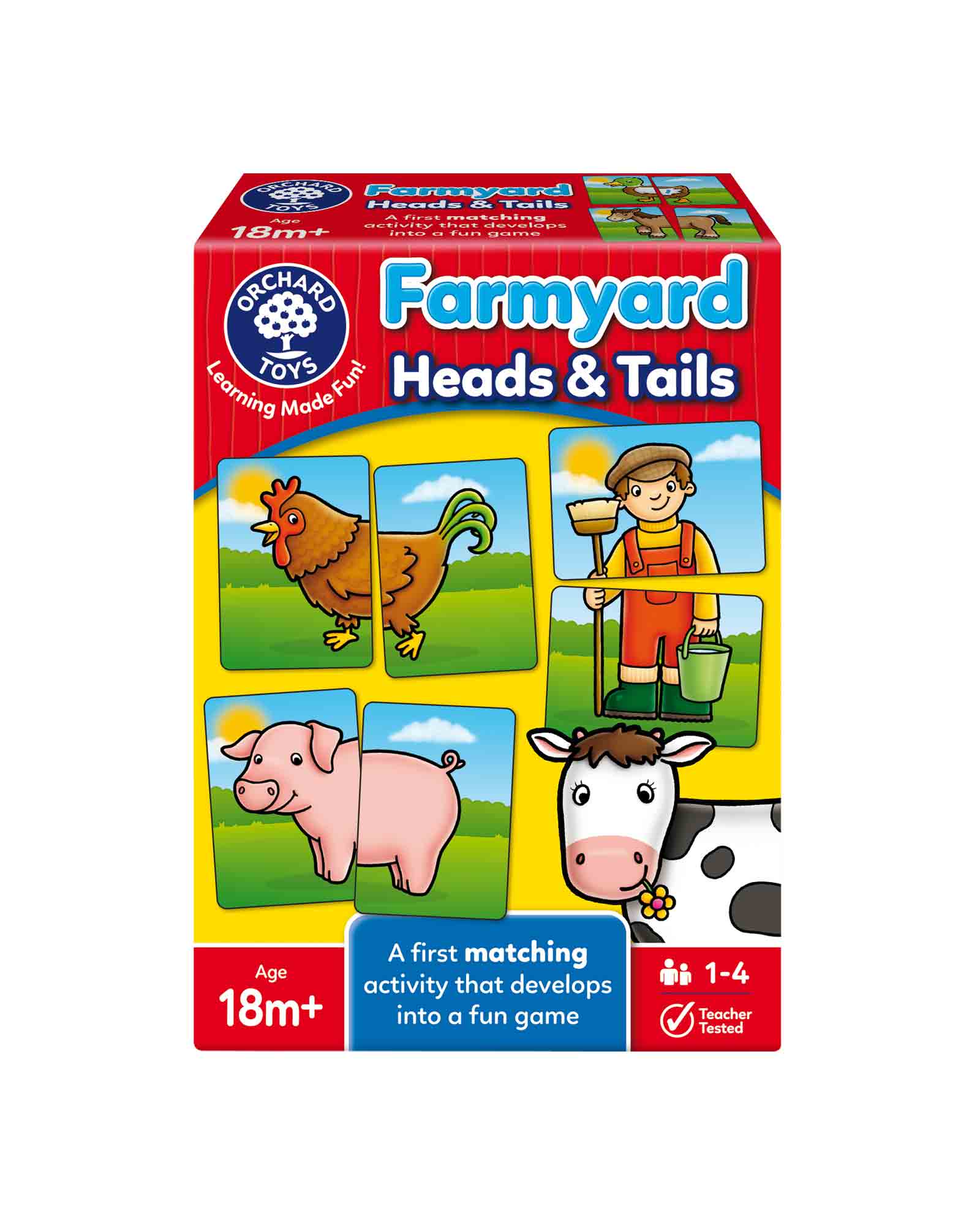 Kids Farmyard Head and Tail Matching Card Game Age 2+