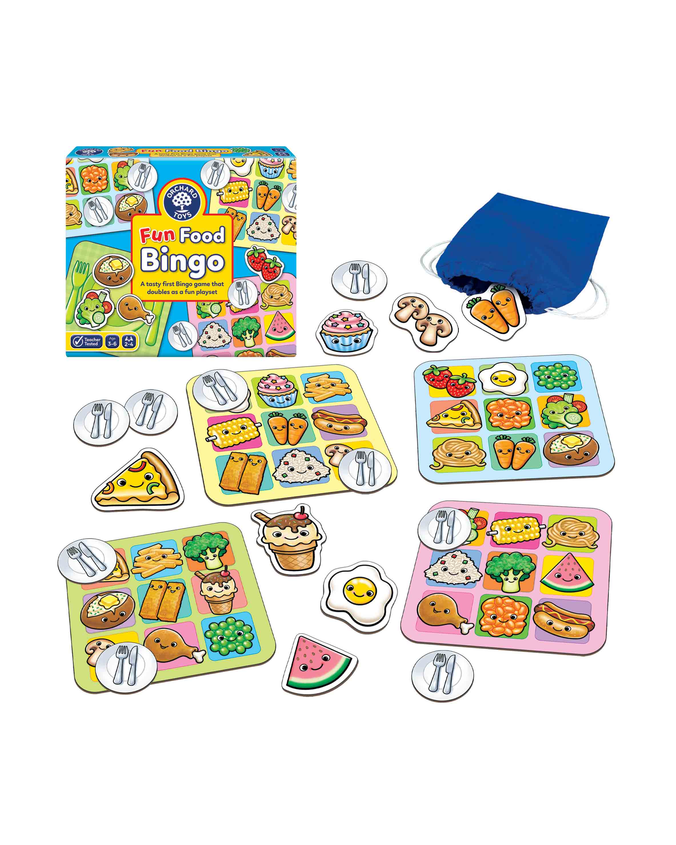 Kids Fun Food Bingo Matching Card Game Age 3+