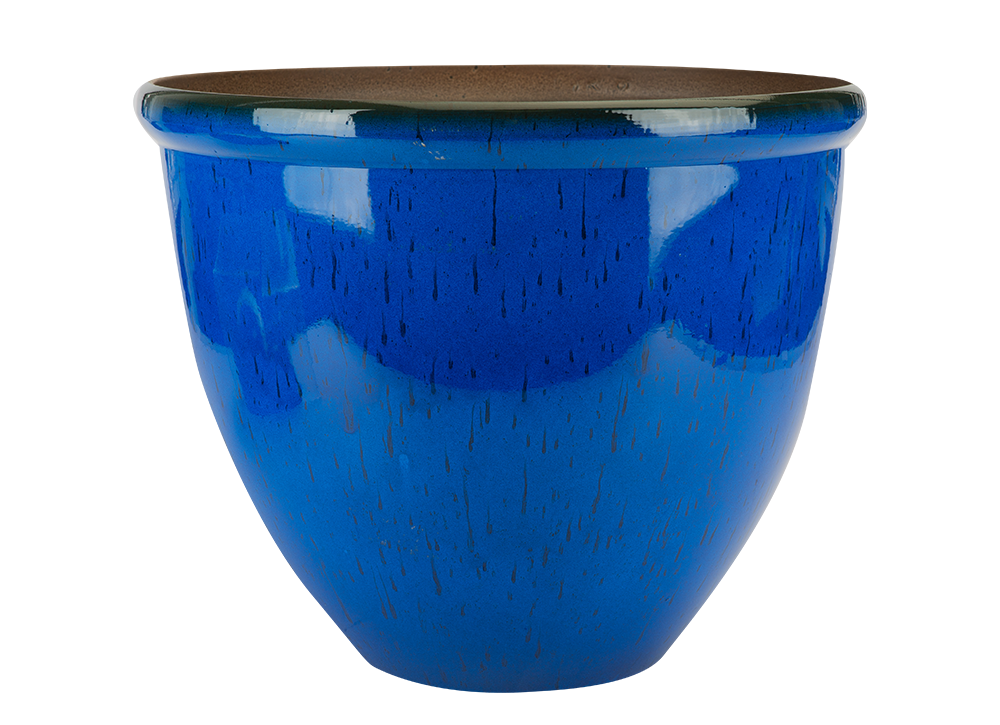 Ceramic Look Planter Blue 40cm