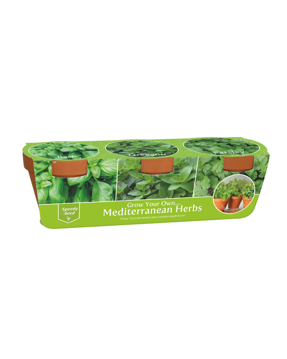 Speedy Seed Trio Herbs Set of 3 Terracotta Pots