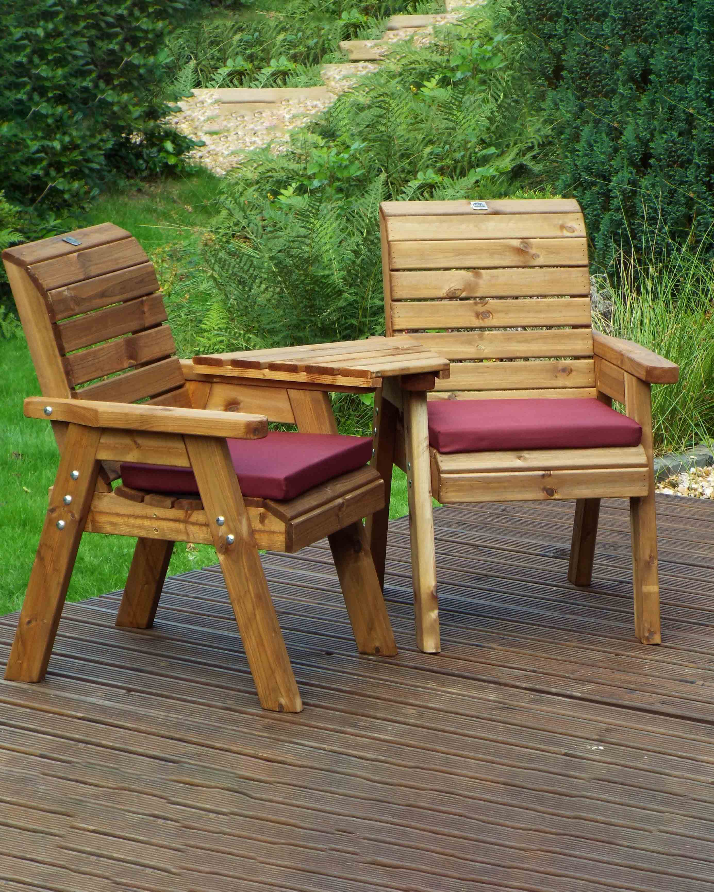 Charles Taylor Twin Companion Set with Burgundy Cushions