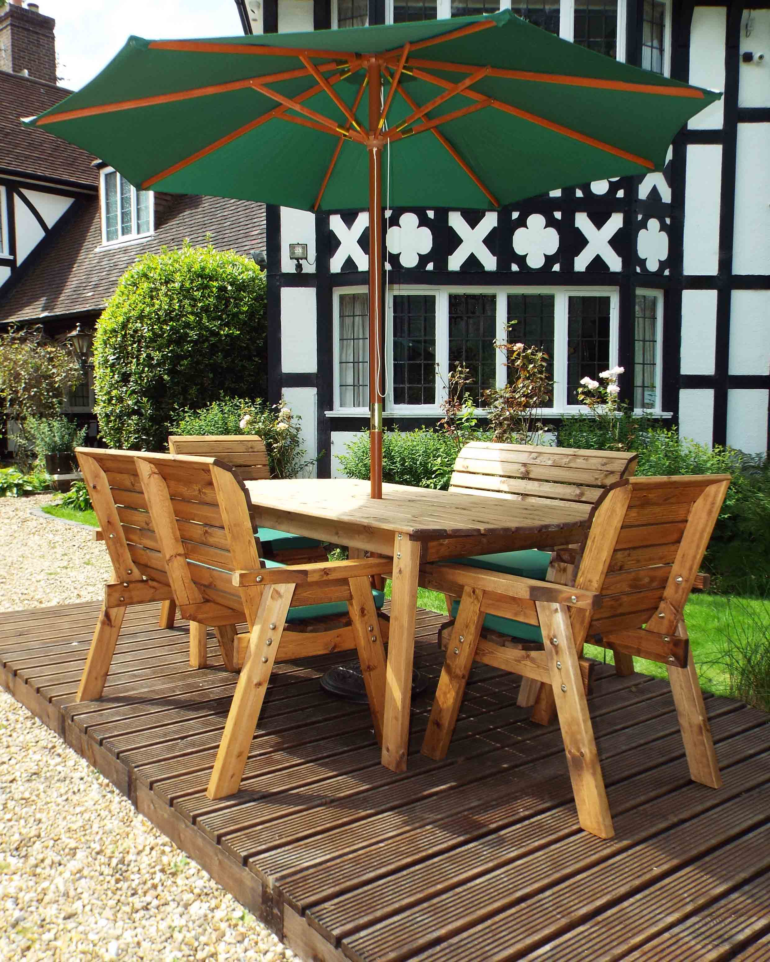 Charles Taylor Six Seat Table Set Green Accessories