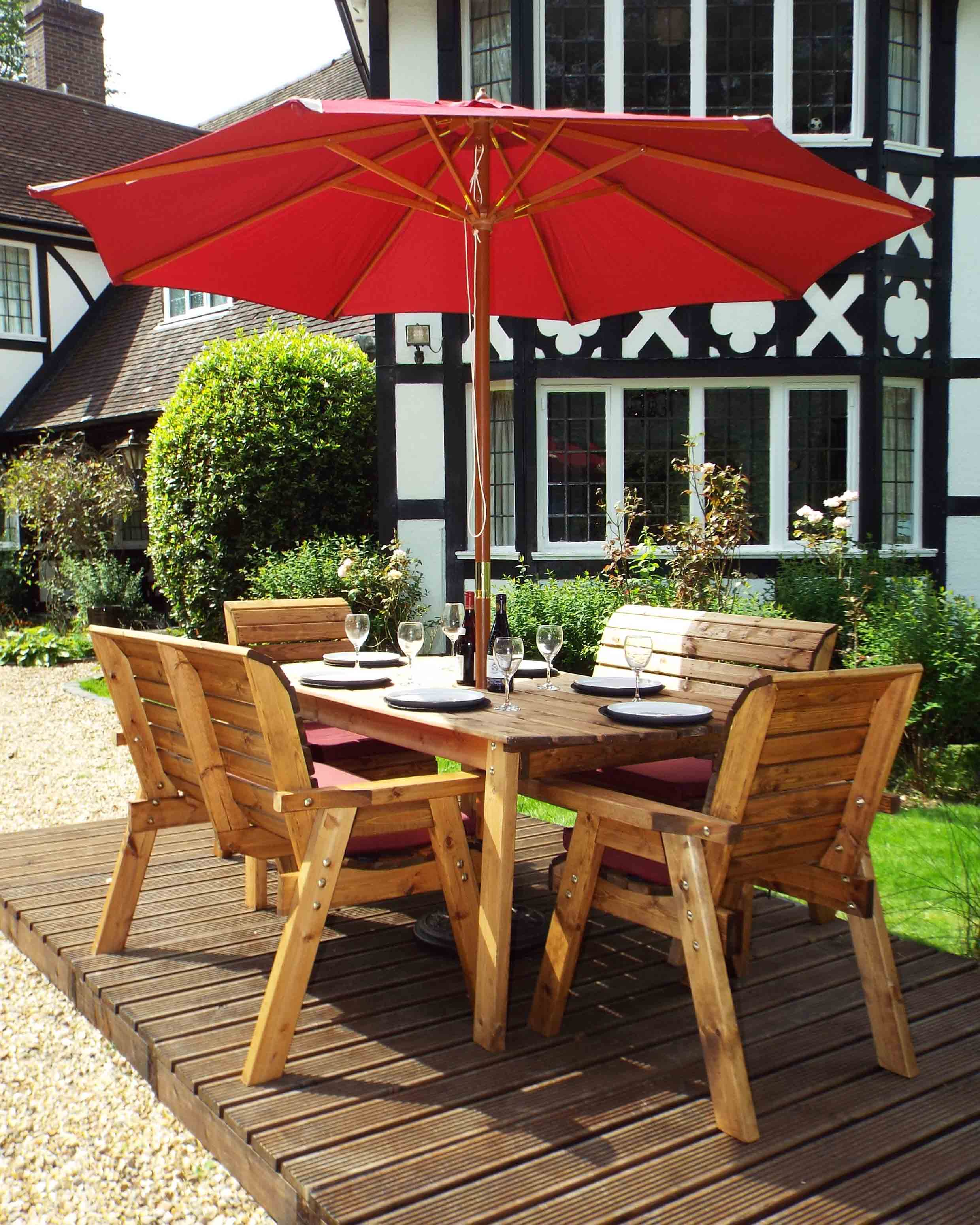 Charles Taylor Six Seat Table Set Burgundy Accessories