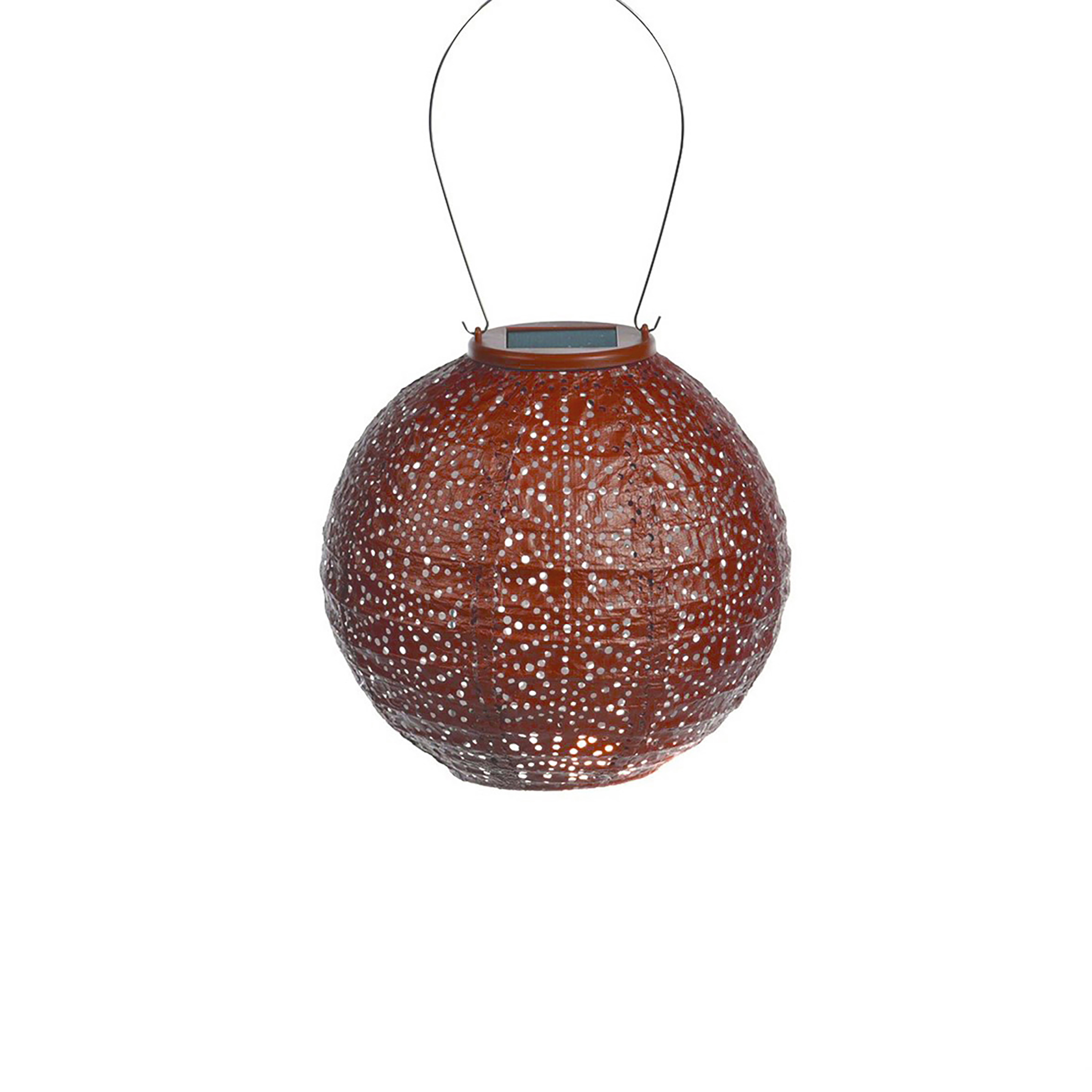  Round Sashiko Copper Sola Powered Garden Lantern