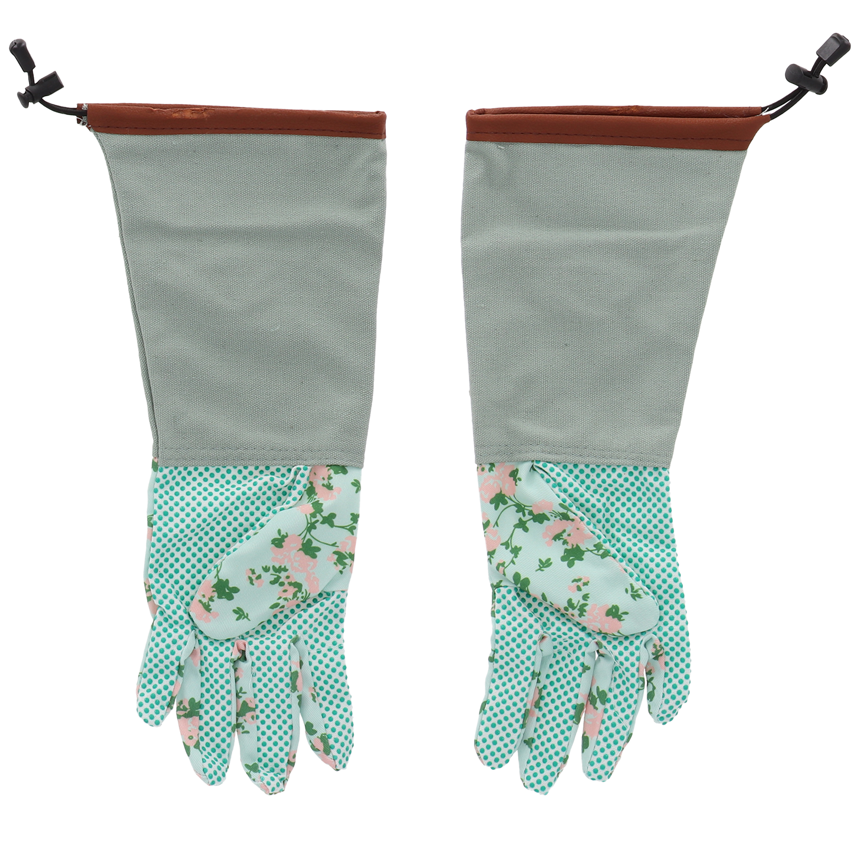 Gardening Gloves Long Green Rose Design
