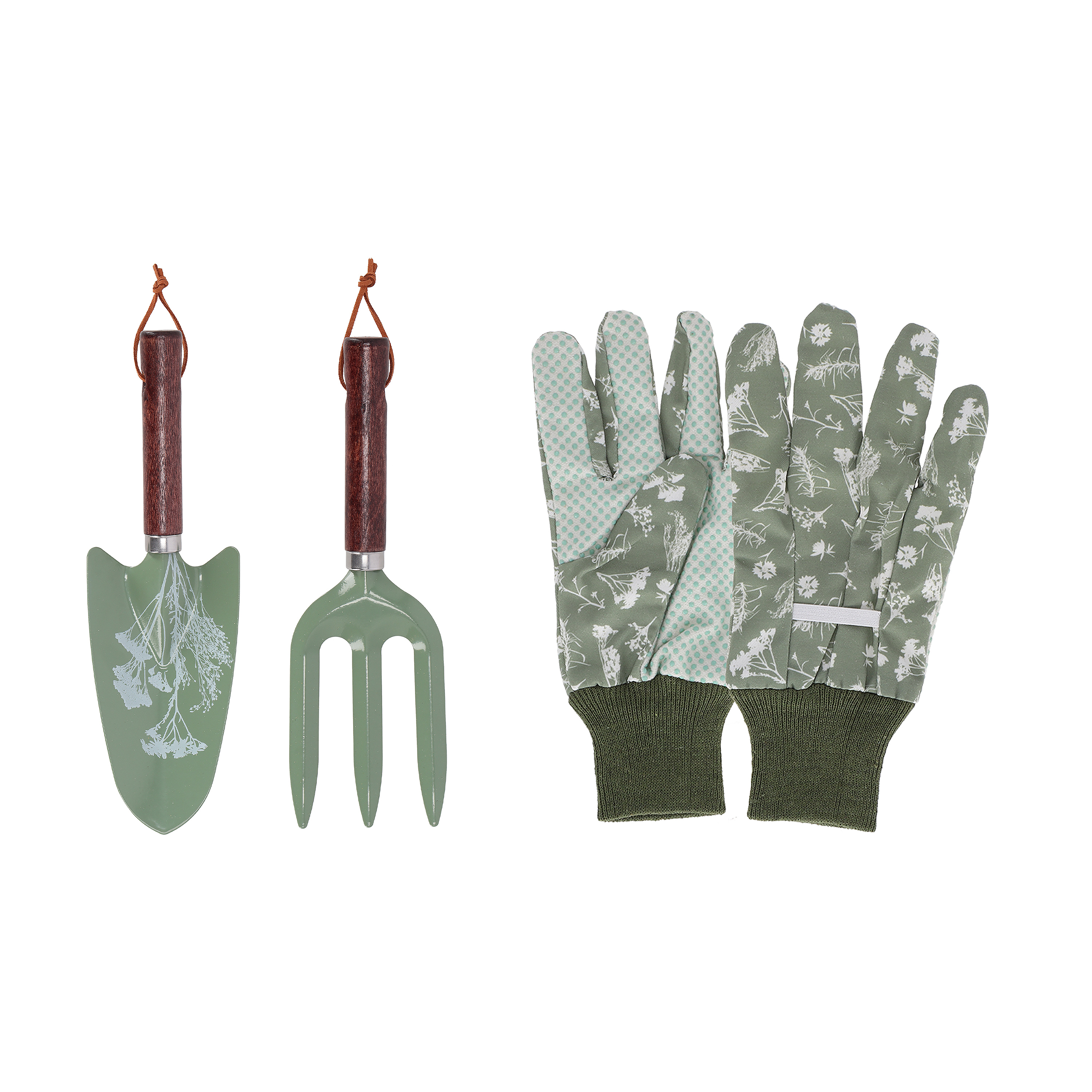 Meadow Herbs Gardening Tools and Glove Set Green