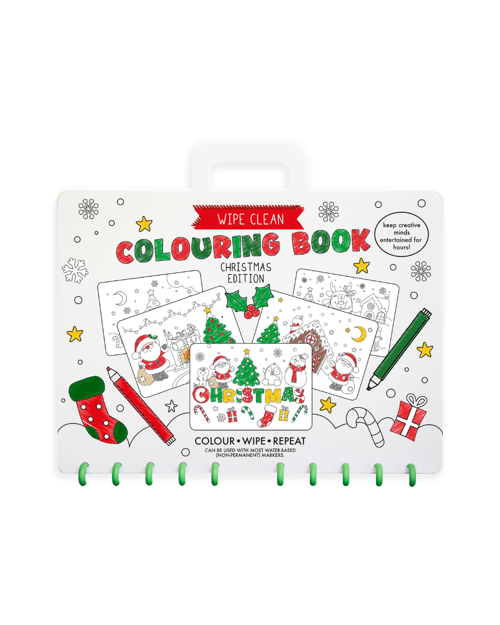 Wipe Clean Colouring Book Christmas Edition